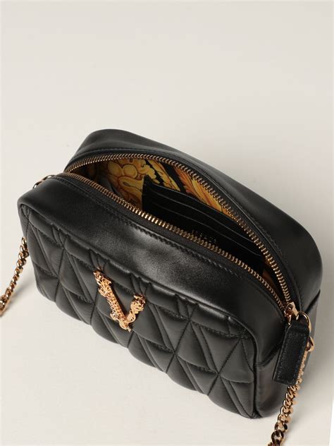 versace virtus quilted leather crossbody bag|versace crossbody handbags.